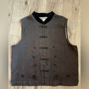 Vintage Stonebridge Black Denim Vest Size‎ Large
